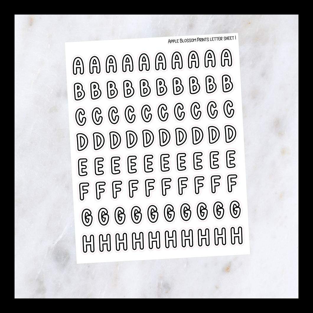 Book Journaling Stickers - Letters