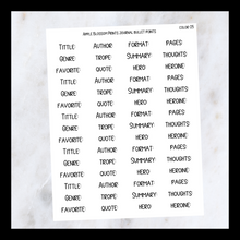 Load image into Gallery viewer, Book Journaling Stickers - Journaling Headers
