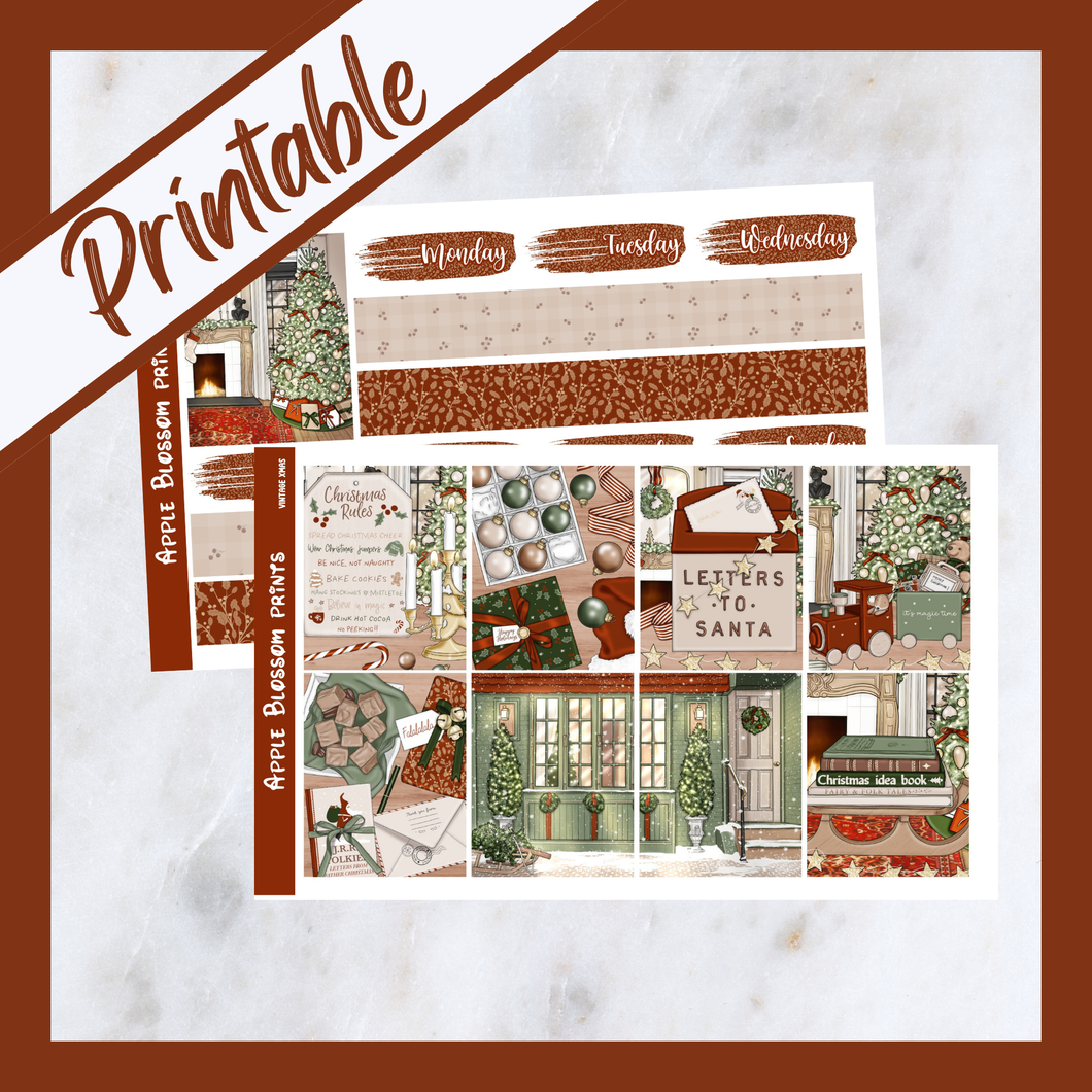 Vintage Xmas - Printable Weekly Kit