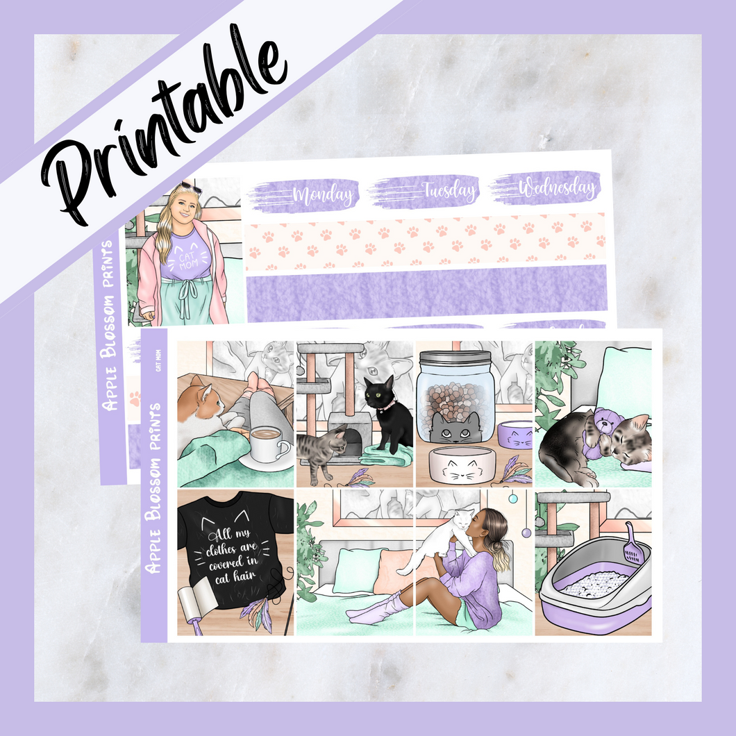 Cat Mom - Printable Weekly Kit