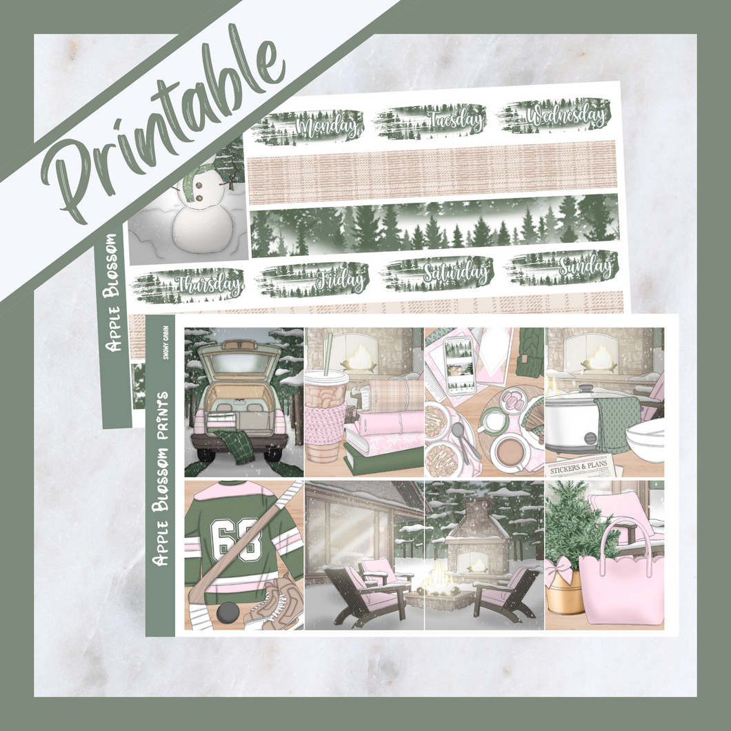 Snowy Cabin - Printable Weekly Kit