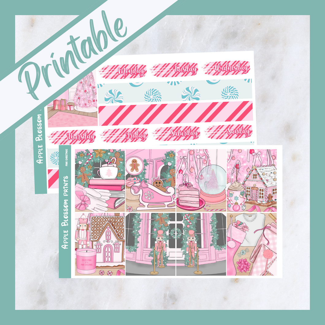 Pink Christmas - Printable Weekly Kit