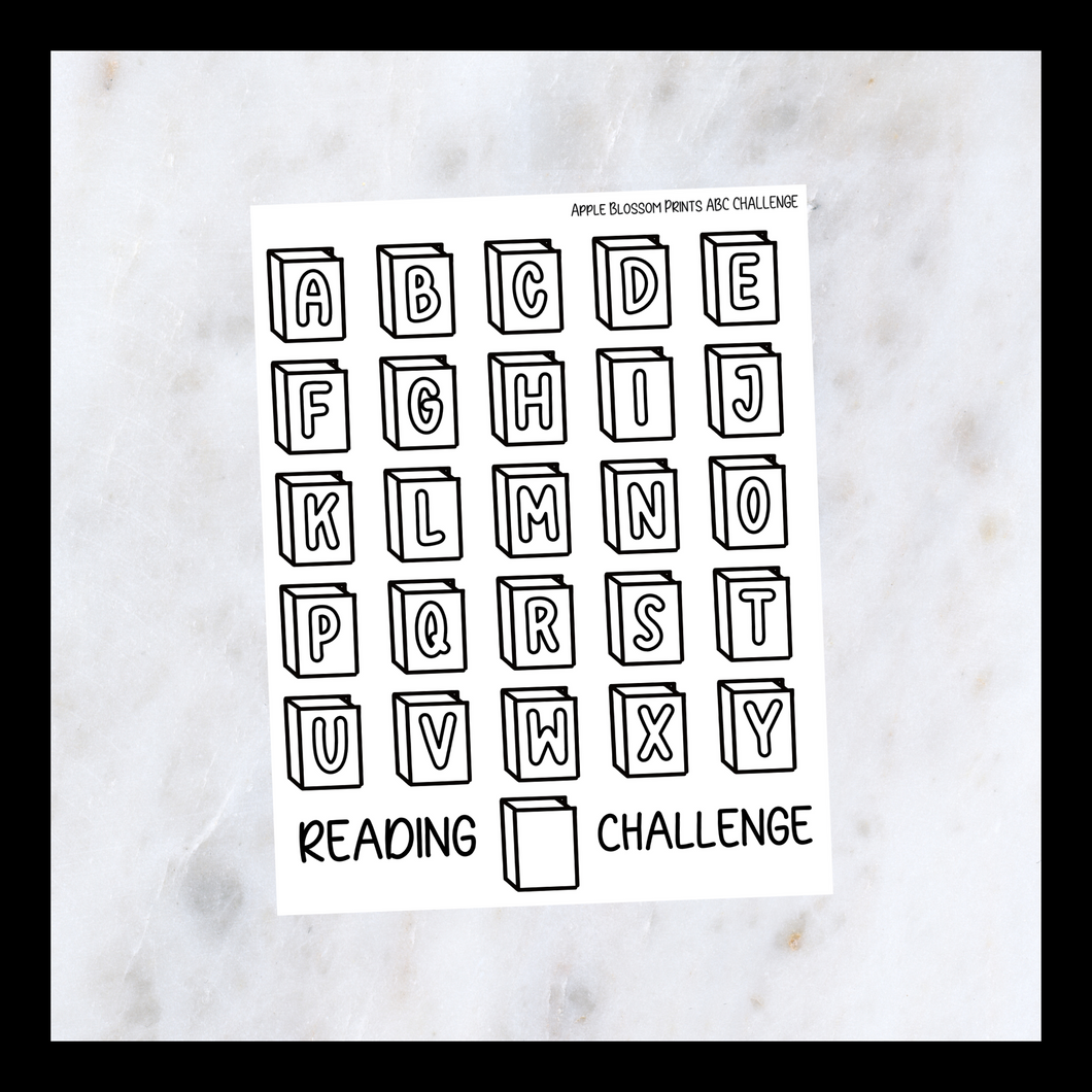 Book Journaling Stickers - ABC Challenge