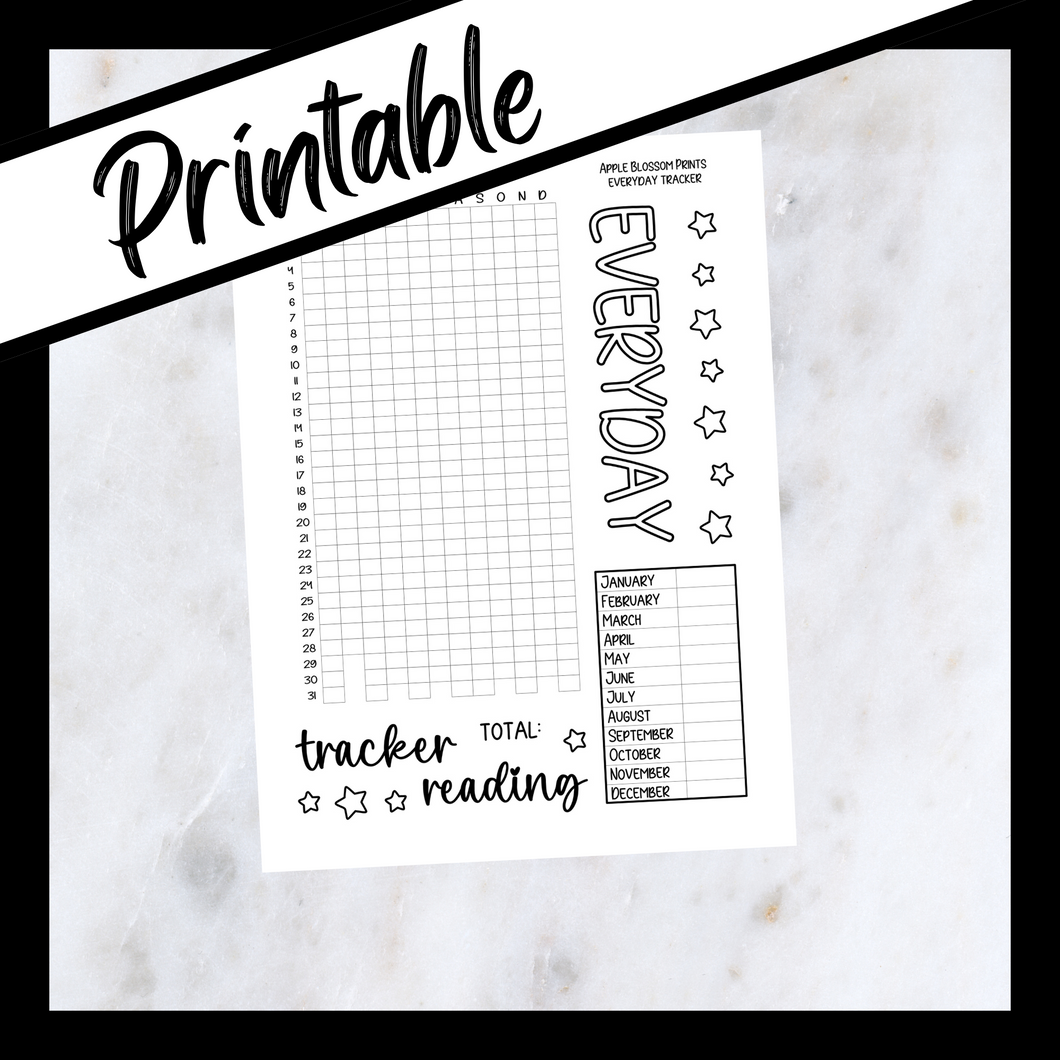 Printable Bookish - Everyday Tracker